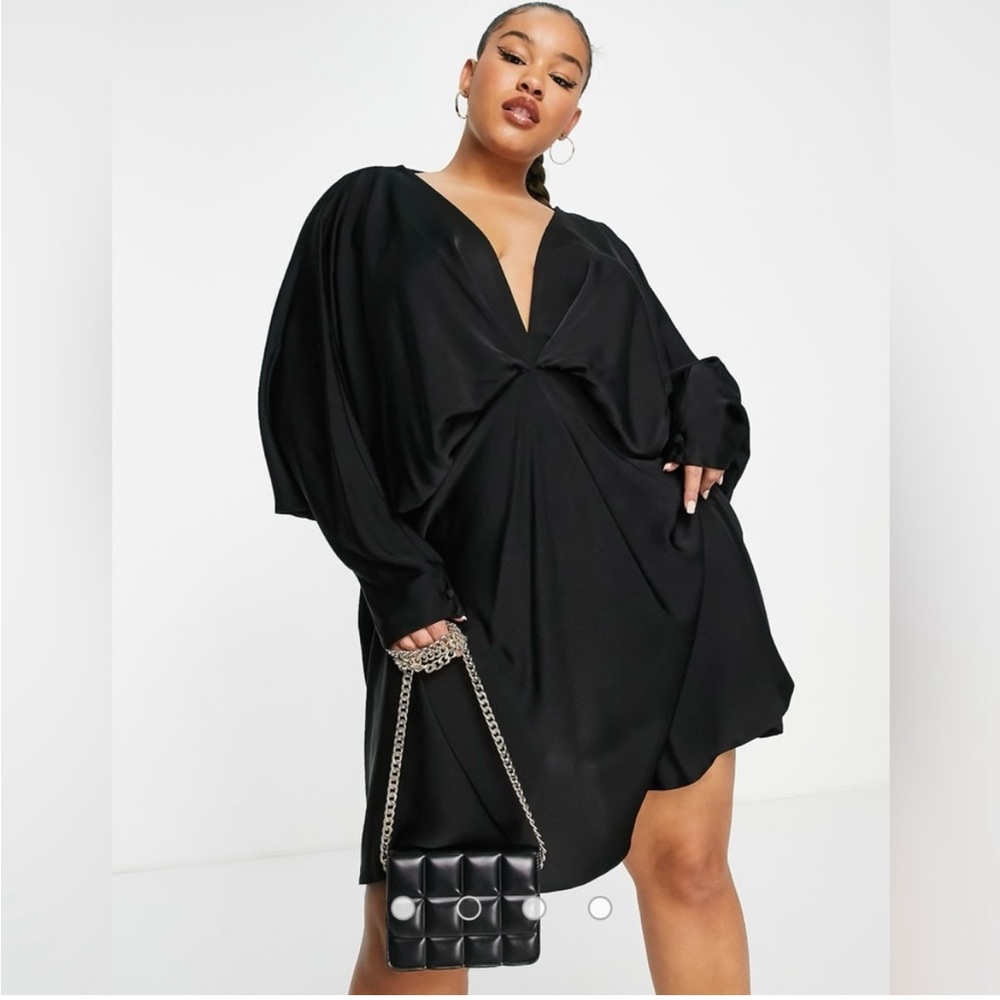 ASOS Pink batwing silky dress sz16 nwt